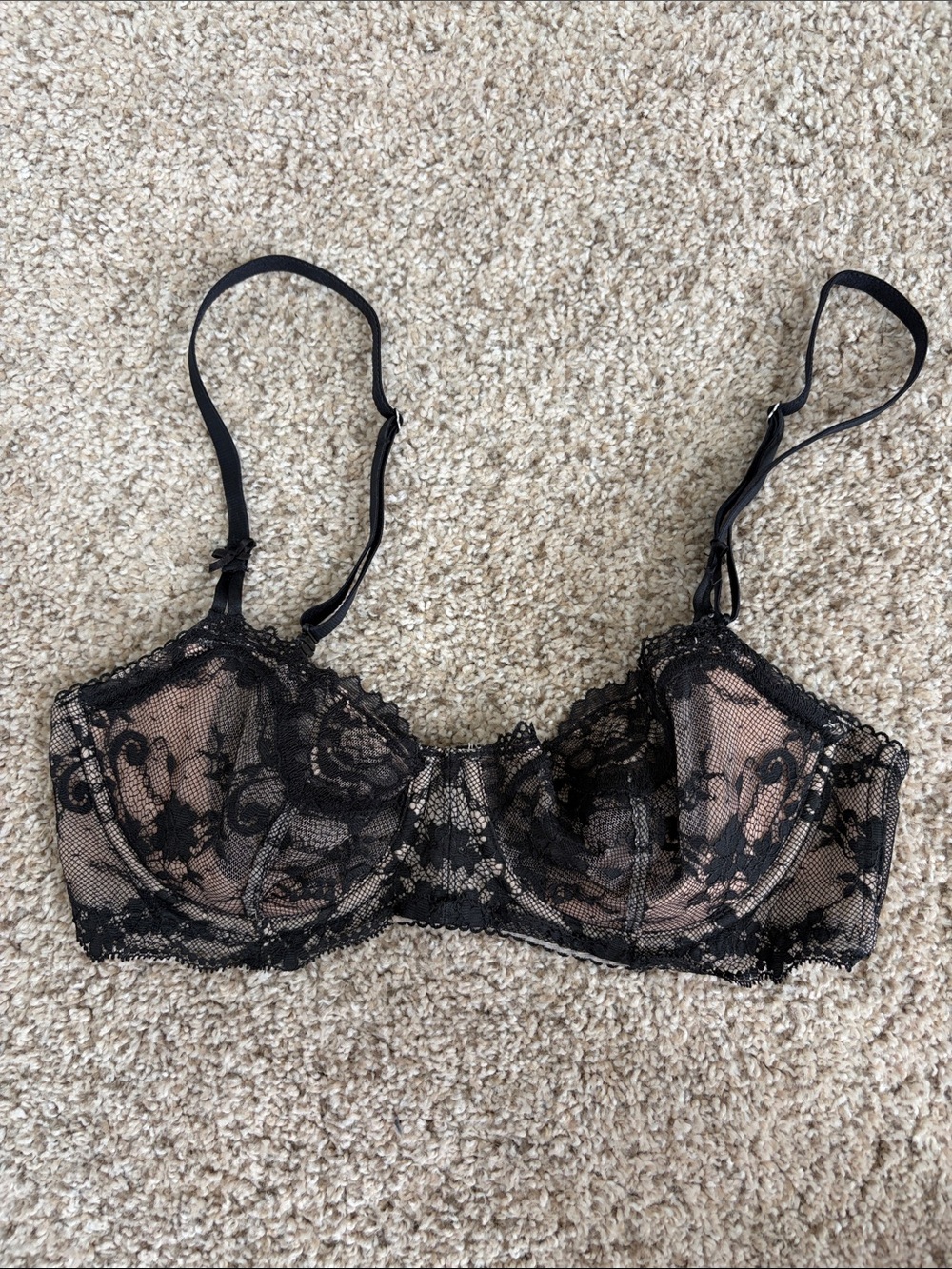 Victoria's Secret Black Sheer Lace Underwire Bra